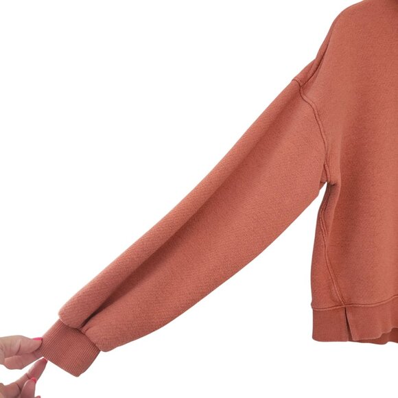 Madewell MWL Airyterry Hoodie Sweatshirt Womens Size S Burnt Orange Athleisure - Picture 5 of 8